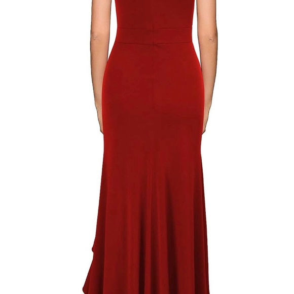 Red mermaid long cocktail dress for NYE - Picture 2 of 3